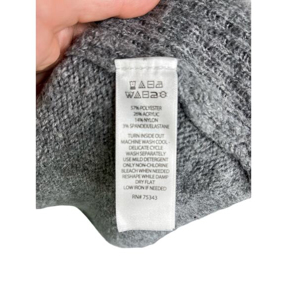 Cupcakes & Cashmere Tunic Sweater Womens Medium Gray Long Sleeve Rolled Hem - Picture 7 of 9